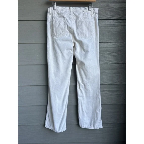 Vintage J Crew Corduroy Pants Womens 4 Short Bootcut Ivory Flare Preppy Cotton - Picture 8 of 8